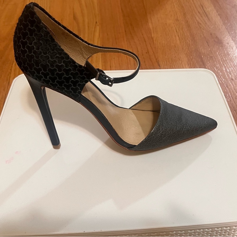 L.A.M.B,high heels, Mary Jane style, two tones of gray